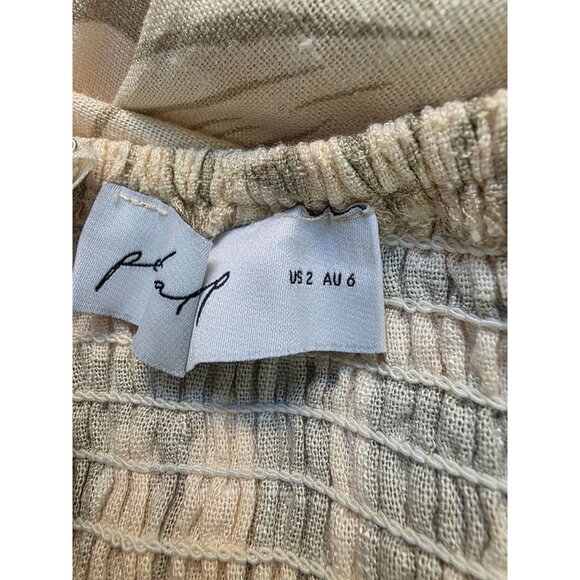 Petal & Pup Linen Blnd Wide Leg Jumpsuit Women Sz 2 Tie Front Floral Adjust Strp - Picture 9 of 12